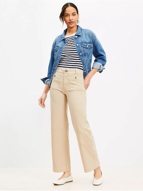 NWT Palmer Wide Leg Crop Pants in Tan Twill - Size 10R